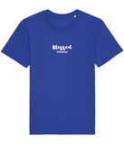 The Roho Rafiki® Blessed t-shirt (Unisex) is a tubular t-shirt made from 100% organic cotton and offers a relaxed and contemporary fit. Blessed wording with Roho Rafiki's hashtag. Royal Blue. #RafikiSoul 