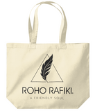 The Roho Rafiki® classic shopper maxi tote bag is crafted using a soft-touch premium organic cotton, the maxi tote is a stylish addition to any eco collection. A simple design with a superior print surface. Lightweight with a large capacity, the maxi tote is ready when you are. Natural. #RafikiSoul