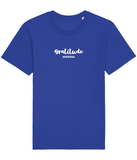 The Roho Rafiki® Gratitude t-shirt (Unisex) is a tubular t-shirt made from 100% organic cotton and offers a relaxed and contemporary fit. Awake wording with Roho Rafiki's hashtag. Royal Blue. #RafikiSoul