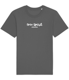 The Roho Rafiki® Free Spirit t-shirt (Unisex) is a tubular t-shirt made from 100% organic cotton and offers a relaxed and contemporary fit. Free Spirit wording with Roho Rafiki's hashtag. Anthracite. #RafikiSoul