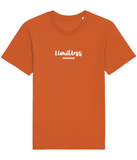 The Roho Rafiki® Limitless t-shirt (Unisex) is a tubular t-shirt made from 100% organic cotton and offers a relaxed and contemporary fit. Limitless wording with Roho Rafiki®'s hashtag. Bright Orange. #RafikiSoul