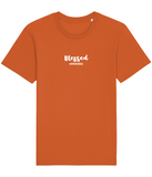 The Roho Rafiki® Blessed t-shirt (Unisex) is a tubular t-shirt made from 100% organic cotton and offers a relaxed and contemporary fit. Blessed wording with Roho Rafiki's hashtag. Bright Orange. #RafikiSoul 