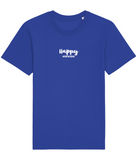 The Roho Rafiki® Happy t-shirt (Unisex) is a tubular t-shirt made from 100% organic cotton and offers a relaxed and contemporary fit. Happy wording with Roho Rafiki's hashtag. Royal Blue. #RafikiSoul