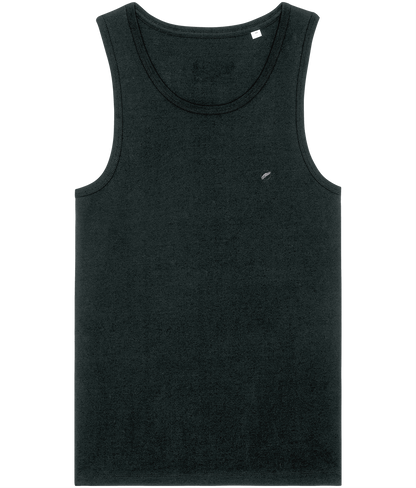 The Roho Rafiki® embroidered white feather icon vest (Men's) is a highly versatile addition to any eco-conscious wardrobe, thanks to a multitude of styling possibilities. This sleeveless staple has been modernised for comfort and fit, and is perfect as a layering tank top under a shirt for a neat, modern look, worn solo on warmer days, or at the gym. The quality vest is also supremely comfortable, offering ultimate freedom of movement. Black