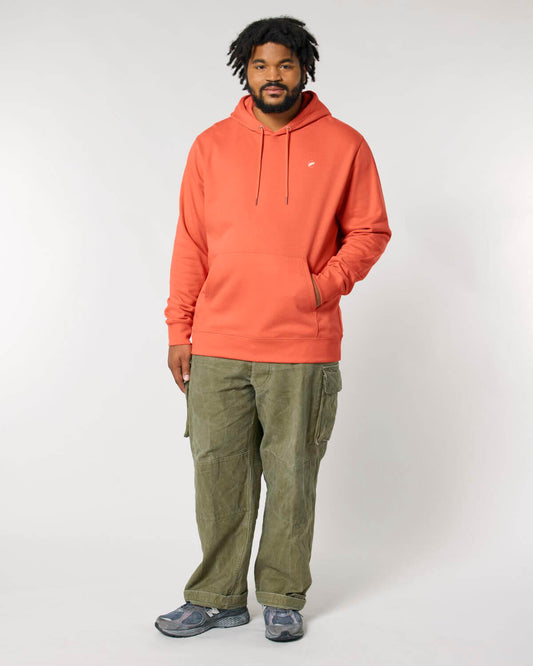 The ROHO RAFIKI® premium quality embroidered unisex hoodie is a core product, Vegan and made with 100% organic cotton. It is cosy, durable and can be worn when you want protection against the cold or the elements. A superb choice. It is available in a variety of colours. Fiesta. 