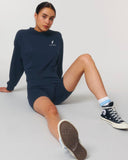 The Roho Rafiki® icon cropster sweatshirt is a women's cropped crew neck sweatshirt made from 85% Organic ringspun combed cotton, 15% Recycled polyester. The fabric of the sweatshirt has been washed and is lightly sueded meaning the garment is both extremely soft and perfect for everyday wear. Navy Blue. #RafikiSoul