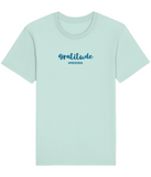 The Roho Rafiki® Gratitude t-shirt (Unisex) is a tubular t-shirt made from 100% organic cotton and offers a relaxed and contemporary fit. Awake wording with Roho Rafiki's hashtag. Caribbean Blue. #RafikiSoul