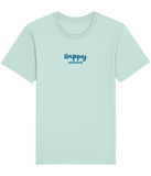The Roho Rafiki® Happy t-shirt (Unisex) is a tubular t-shirt made from 100% organic cotton and offers a relaxed and contemporary fit. Happy wording with Roho Rafiki's hashtag. Caribbean Blue. #RafikiSoul
