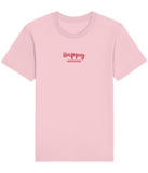 The Roho Rafiki® Happy t-shirt (Unisex) is a tubular t-shirt made from 100% organic cotton and offers a relaxed and contemporary fit. Happy wording with Roho Rafiki's hashtag. Cotton Pink. #RafikiSoul