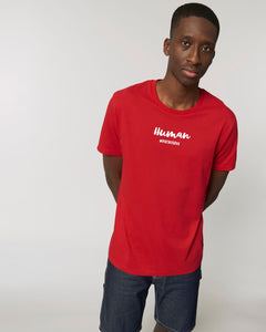 The Roho Rafiki® Human t-shirt (Unisex) is a tubular t-shirt made from 100% organic cotton and offers a relaxed and contemporary fit. Awake wording with Roho Rafiki's hashtag. Red. #RafikiSoul