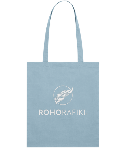 The Roho Rafiki® lightweight tote bag is made with 100% organic cotton.
This reusable and stylish cotton, classic tote bag is a practical purchase for carrying fitness/hobbies or kit, shopping essentials, food or books. A useful purchase for any conscious consumer. Sky blue.