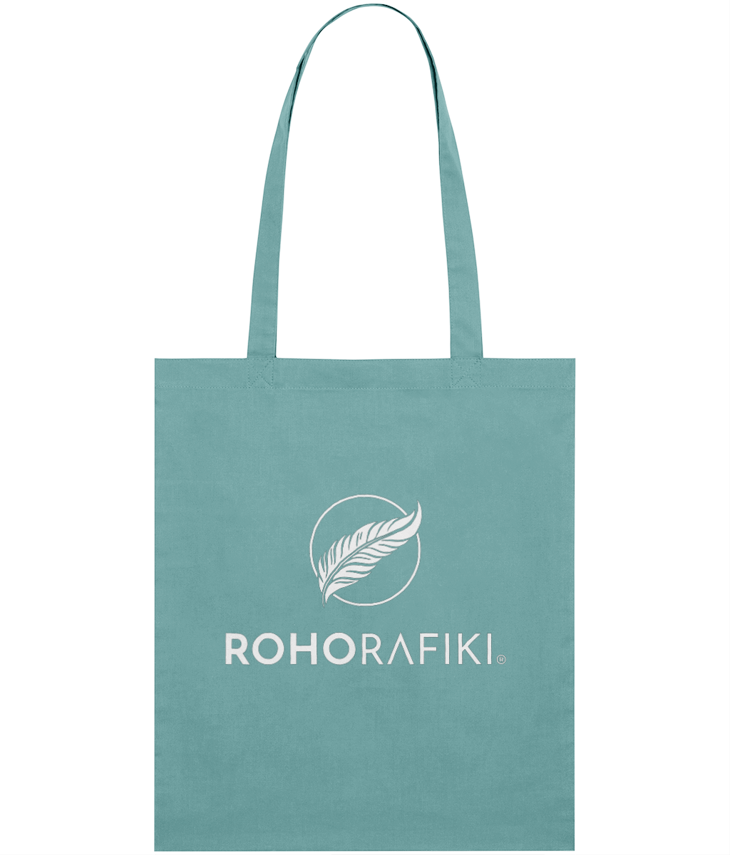 The Roho Rafiki® lightweight tote bag is made with 100% organic cotton.
This reusable and stylish cotton, classic tote bag is a practical purchase for carrying fitness/hobbies or kit, shopping essentials, food or books. A useful purchase for any conscious consumer. Teal.