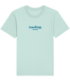 The Roho Rafiki® Limitless t-shirt (Unisex) is a tubular t-shirt made from 100% organic cotton and offers a relaxed and contemporary fit. Limitless wording with Roho Rafiki®'s hashtag. Caribbean Blue. #RafikiSou
