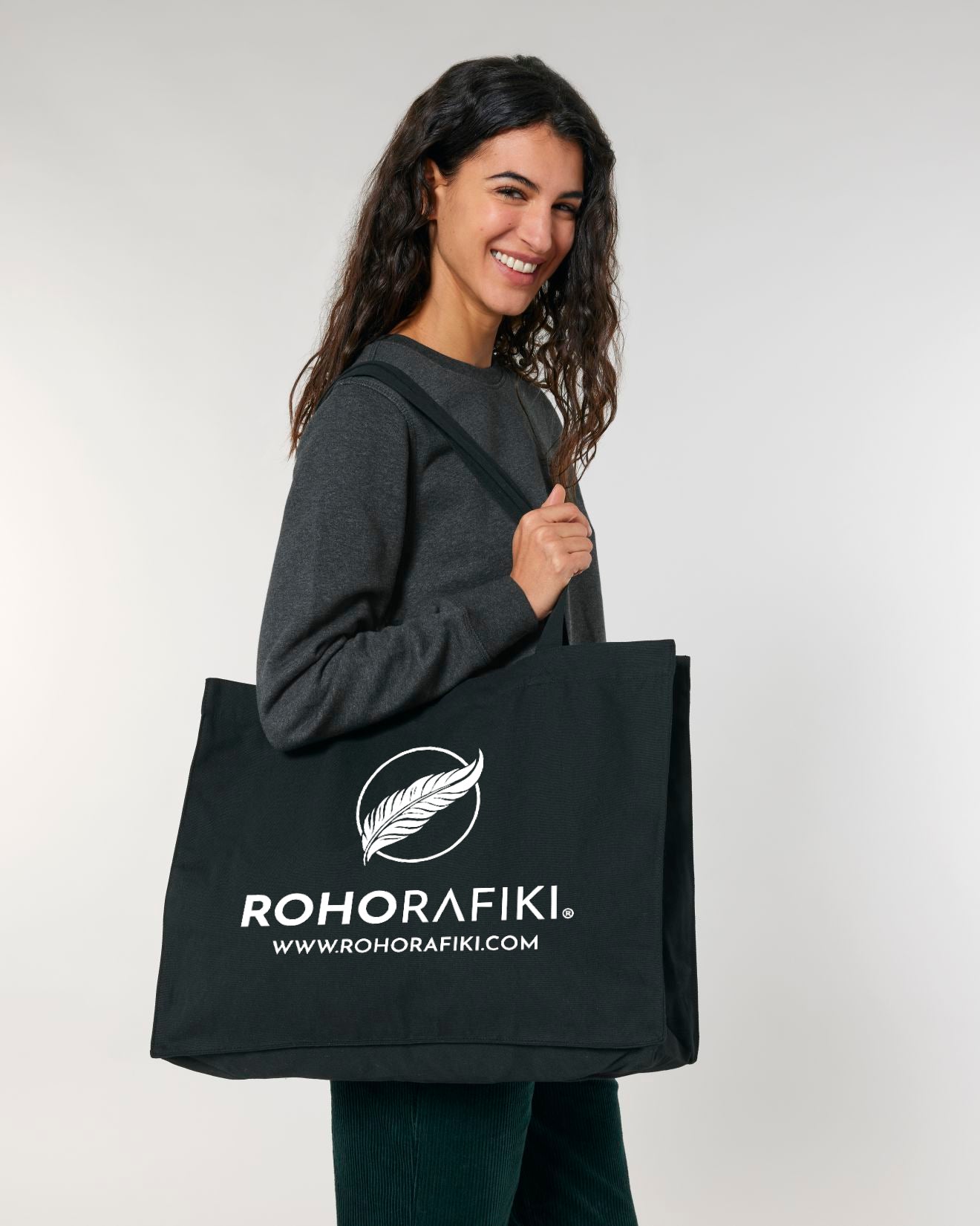 Maxi canvas shopping bag, black. #RafikiSoul