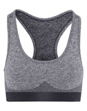 Our seamless Roho Rafiki® icon multi-sport sculpt bra provides freedom of movement with a seamless design for smooth comfort. Charcoal. #RafikiSoul