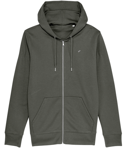 Roho Rafiki® embroidered icon hoodie (Unisex) Vegan. Material: 100% Organic ring-spun combed Cotton. Brushed cotton unisex hooded sweatshirt. Double layered hood in self fabric. Round drawcords in matching body colour with metal tipping. Metal eyelets. Kangaroo pocket at front. The premium quality embroidered icon hoodie comes in a variety of colours. Khaki.