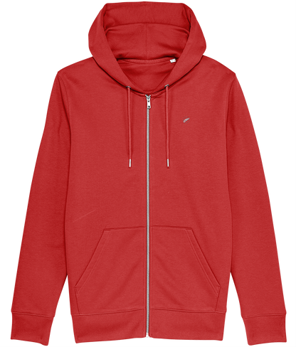 Roho Rafiki® embroidered icon hoodie (Unisex) Vegan. Material: 100% Organic ring-spun combed Cotton. Brushed cotton unisex hooded sweatshirt. Double layered hood in self fabric. Round drawcords in matching body colour with metal tipping. Metal eyelets. Kangaroo pocket at front. The premium quality embroidered icon hoodie comes in a variety of colours. Red.