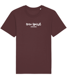 The Roho Rafiki® Free Spirit t-shirt (Unisex) is a tubular t-shirt made from 100% organic cotton and offers a relaxed and contemporary fit. Free Spirit wording with Roho Rafiki's hashtag. Burgundy. #RafikiSoul