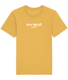 The Roho Rafiki® Free Spirit t-shirt (Unisex) is a tubular t-shirt made from 100% organic cotton and offers a relaxed and contemporary fit. Free Spirit wording with Roho Rafiki's hashtag. Spectra Yellow. #RafikiSoul