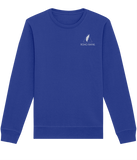 Roho Rafiki® icon crewneck sweatshirt in a comfortable, easy-to-wear brushed fabric. Featuring set-in sleeve, 1x1 rib at neck collar, sleeve hem and bottom hem, inside herringbone back neck tape. Royal Blue. #RafikiSoul