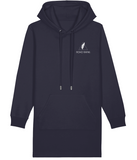 Our Roho Rafiki® icon long hoodie with kangaroo-pocket front in a comfortable fabric, featuring stylish round drawcords in matching body colour with metal tipping. Perfect for everyday use. 85% Organic ringspun combed cotton, 15% Recycled Polyester. Navy Blue.RafikiSoul