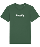 The Roho Rafiki® Serenity t-shirt (Unisex) is a tubular t-shirt made from 100% organic cotton and offers a relaxed and contemporary fit. Serenity wording with Roho Rafiki's hashtag. Bottle Green. #RafikiSoul