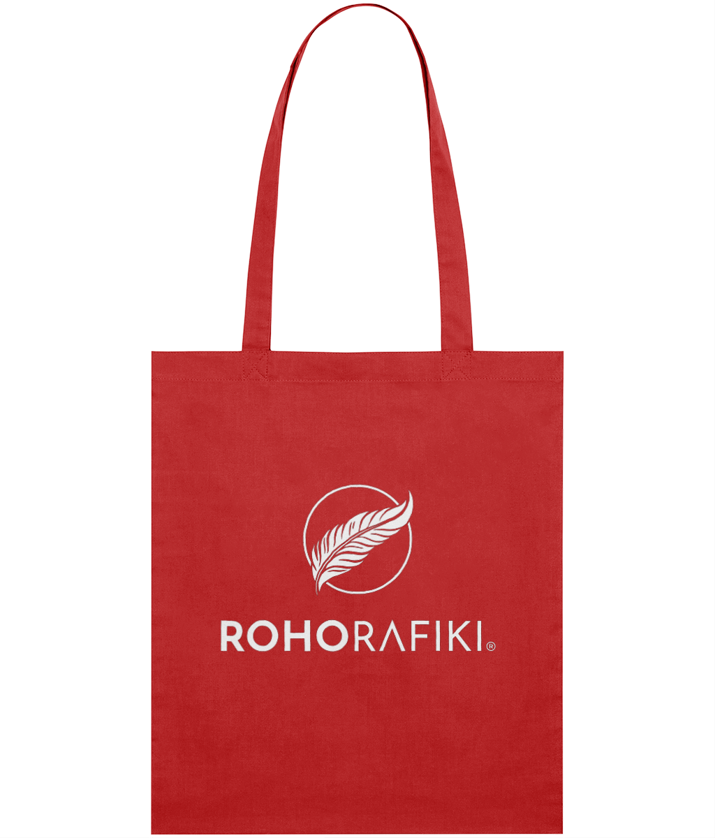 The Roho Rafiki® lightweight tote bag is made with 100% organic cotton.
This reusable and stylish cotton, classic tote bag is a practical purchase for carrying fitness/hobbies or kit, shopping essentials, food or books. A useful purchase for any conscious consumer.  Red.