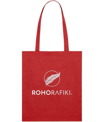 The Roho Rafiki® lightweight tote bag is made with 100% organic cotton.
This reusable and stylish cotton, classic tote bag is a practical purchase for carrying fitness/hobbies or kit, shopping essentials, food or books. A useful purchase for any conscious consumer.  Red.