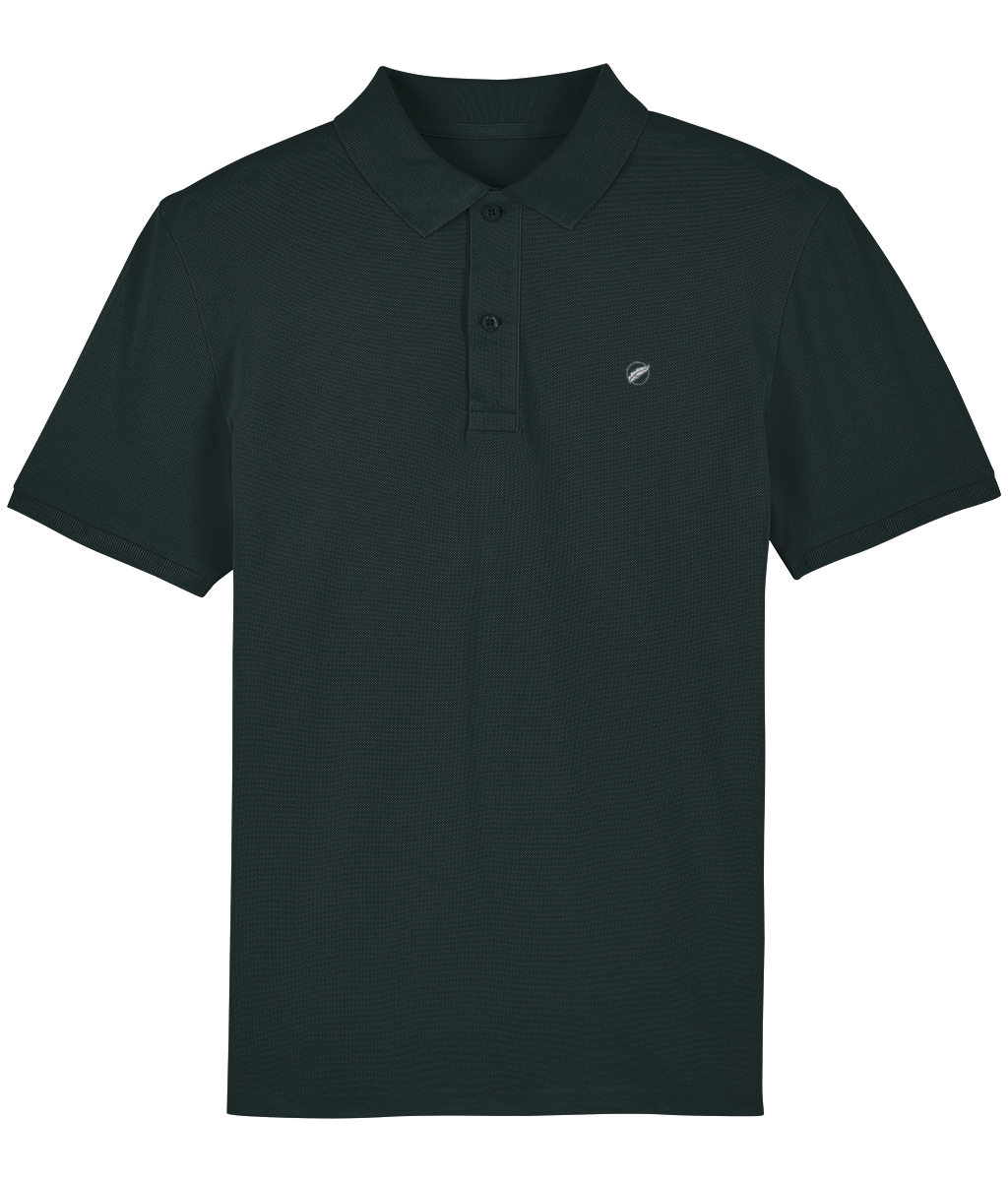 The Roho Rafiki® organic cotton embroidered icon polo shirt (unisex) is smart or casual, in a range of beautiful colours to choose from. Black.