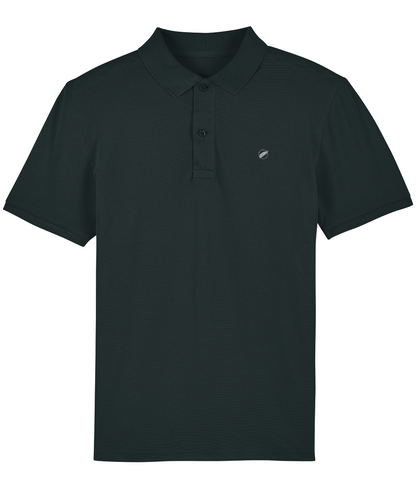 The Roho Rafiki® organic cotton embroidered icon polo shirt (unisex) is smart or casual, in a range of beautiful colours to choose from. Black.
