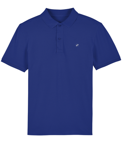 The Roho Rafiki® organic cotton embroidered icon polo shirt (unisex) is smart or casual, in a range of beautiful colours to choose from. Worker blue.