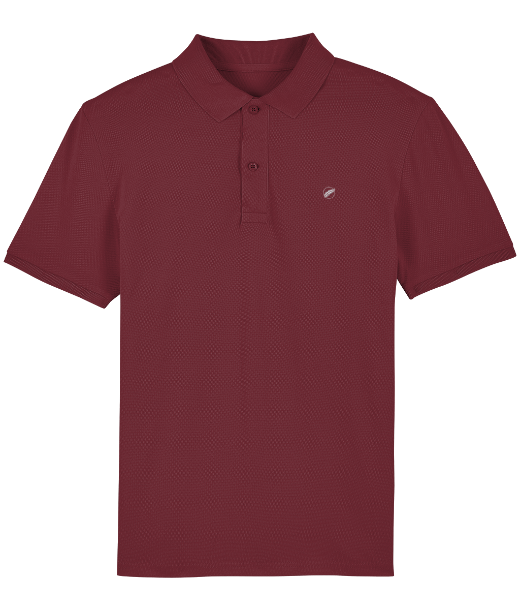 The Roho Rafiki® organic cotton embroidered icon polo shirt (unisex) is smart or casual, in a range of beautiful colours to choose from. Burgundy.