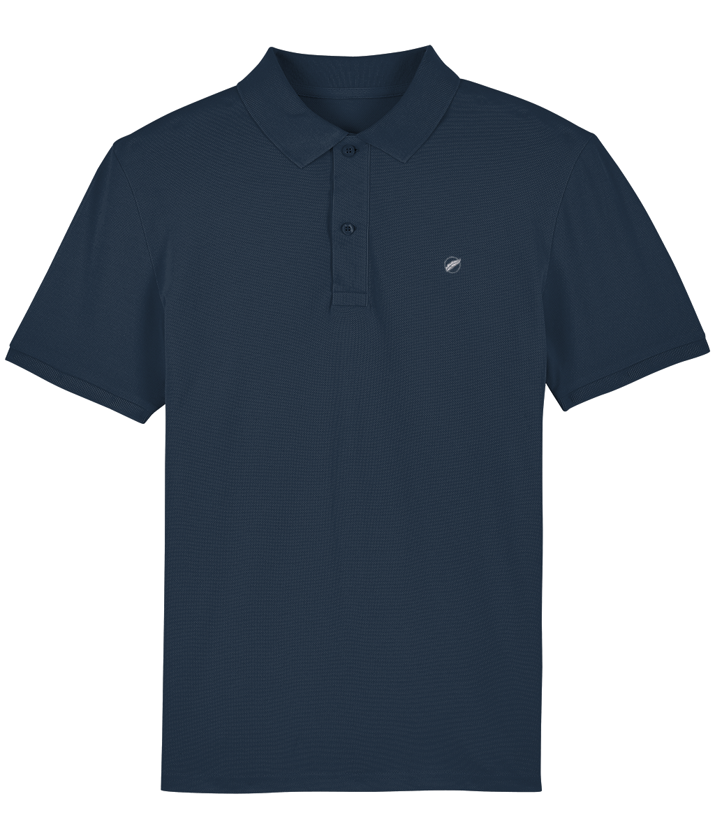 The Roho Rafiki® organic cotton embroidered icon polo shirt (unisex) is smart or casual, in a range of beautiful colours to choose from. Navy Blue.