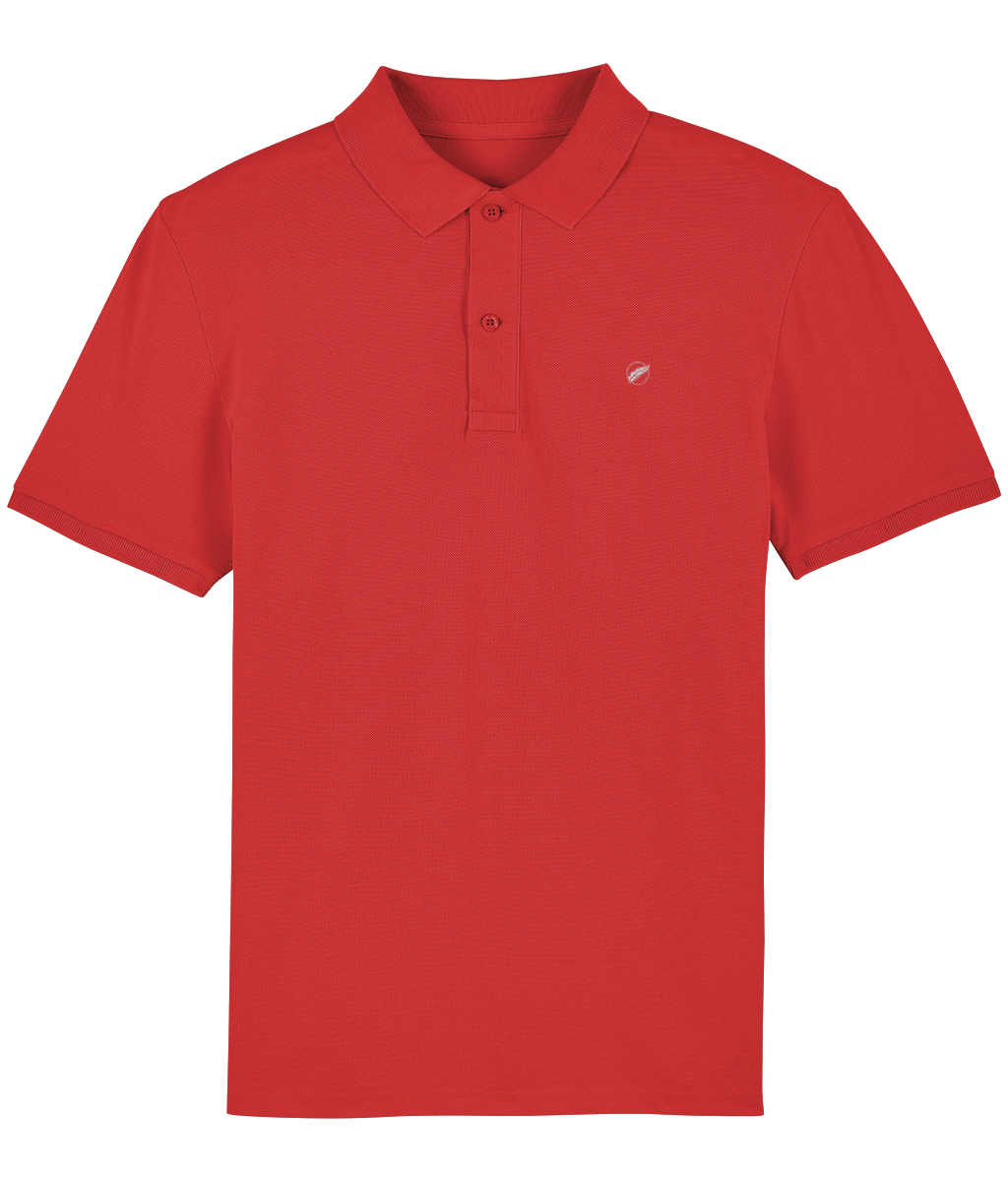 The Roho Rafiki® organic cotton embroidered icon polo shirt (unisex) is smart or casual, in a range of beautiful colours to choose from. Red.