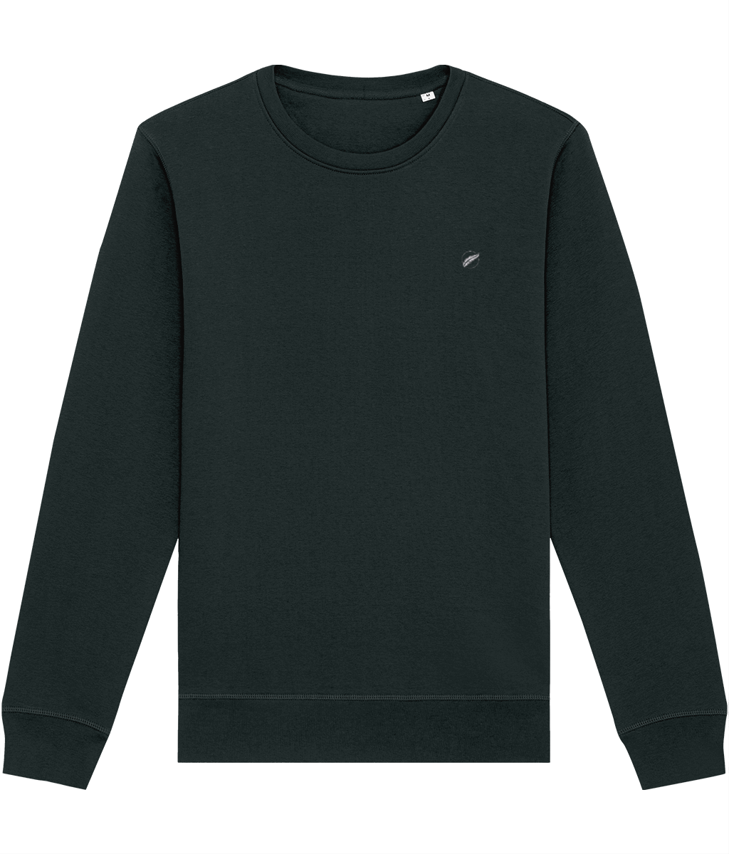 The high quality Roho Rafiki® embroidered mid-light unisex cotton crewneck sweatshirt is a comfortable, easy-to-wear brushed fabric that can be worn as smart casual. Black.