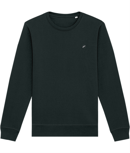 The high quality Roho Rafiki® embroidered mid-light unisex cotton crewneck sweatshirt is a comfortable, easy-to-wear brushed fabric that can be worn as smart casual. Black.