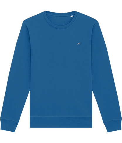 The high quality Roho Rafiki® embroidered mid-light unisex cotton crewneck sweatshirt is a comfortable, easy-to-wear brushed fabric that can be worn as smart casual. Bright Blue.