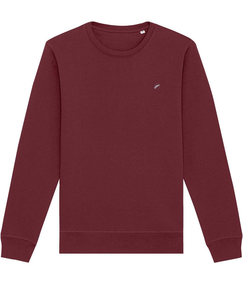 The high quality Roho Rafiki® embroidered mid-light unisex cotton crewneck sweatshirt is a comfortable, easy-to-wear brushed fabric that can be worn as smart casual. Burgundy.