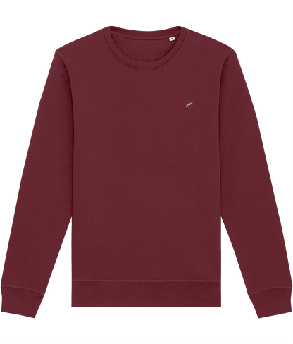 The high quality Roho Rafiki® embroidered mid-light unisex cotton crewneck sweatshirt is a comfortable, easy-to-wear brushed fabric that can be worn as smart casual. Burgundy.