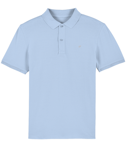 The high-quality Roho Rafiki® organic cotton embroidered unisex polo shirt can be worn as smart or casual wear and comes in a range of fresh colours. Blue Soul.