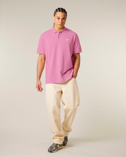 The high-quality Roho Rafiki® organic cotton embroidered unisex polo shirt can be worn as smart or casual wear and comes in a range of fresh colours. Bubble Pink.
