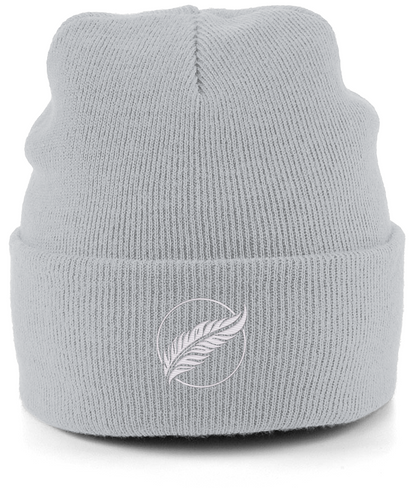 Roho Rafiki® embroidered icon organic cotton beanie. Crafted from 100% organically-sourced Control Union Certified cotton, this lightweight design in a heritage-inspired fine rib is the perfect all-year-round option for casual headwear. Embroidered with our white icon logo. Sand.