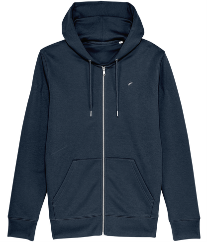 The Roho Rafiki® embroidered ZIP HOODIE (Unisex) is a premium quality unisex, vegan, embroidered garment made with 100% organic cotton and comes in a variety of colours. A versatile and quality choice. Navy blue.