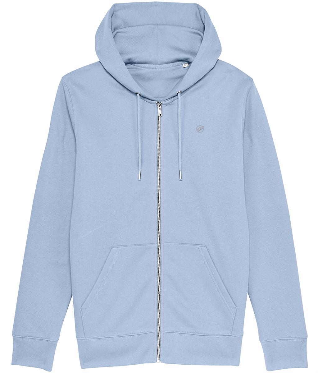 The Roho Rafiki® embroidered ZIP HOODIE (Unisex) is a premium quality unisex, vegan, embroidered garment made with 100% organic cotton and comes in a variety of colours. A versatile and quality choice. Blue Soul.