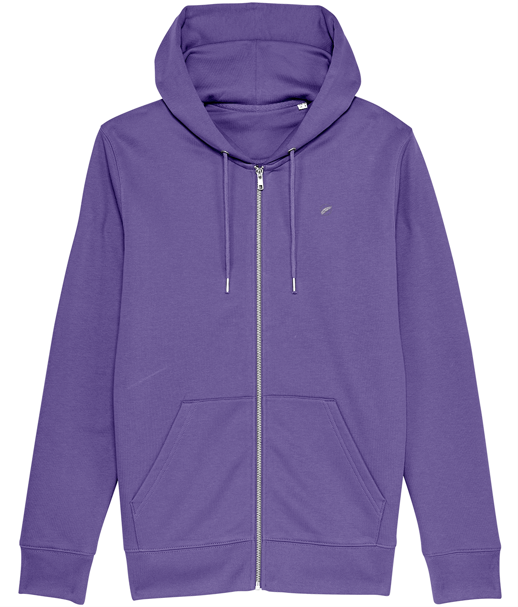 Roho Rafiki® embroidered icon hoodie (Unisex) Vegan. Material: 100% Organic ring-spun combed Cotton. Brushed cotton unisex hooded sweatshirt. Double layered hood in self fabric. Round drawcords in matching body colour with metal tipping. Metal eyelets. Kangaroo pocket at front. The premium quality embroidered icon hoodie comes in a variety of colours. Purple Love.