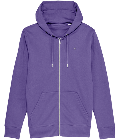 Roho Rafiki® embroidered icon hoodie (Unisex) Vegan. Material: 100% Organic ring-spun combed Cotton. Brushed cotton unisex hooded sweatshirt. Double layered hood in self fabric. Round drawcords in matching body colour with metal tipping. Metal eyelets. Kangaroo pocket at front. The premium quality embroidered icon hoodie comes in a variety of colours. Purple Love.